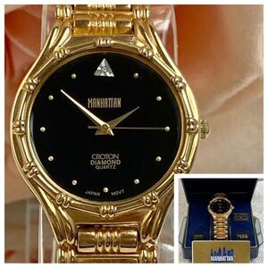 Vintage Manhattan by Croton Diamond Accented Dial Dress Watch with Original Box